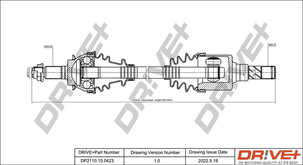 Drive Shaft - DP2110.10.0423 Dr!ve+