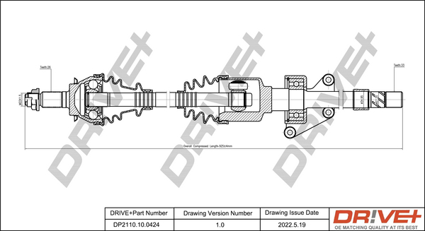 Drive Shaft - DP2110.10.0424 Dr!ve+