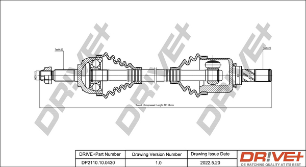 Drive Shaft - DP2110.10.0430 Dr!ve+