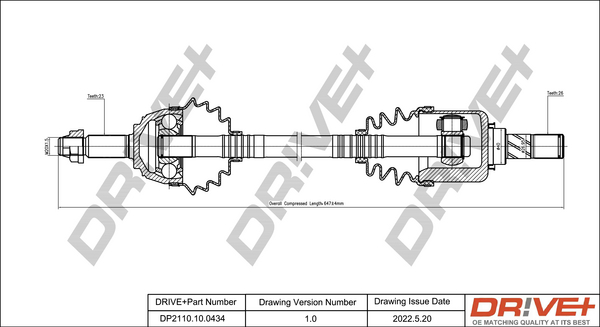 Albero motore/Semiasse - DP2110.10.0434 Dr!ve+