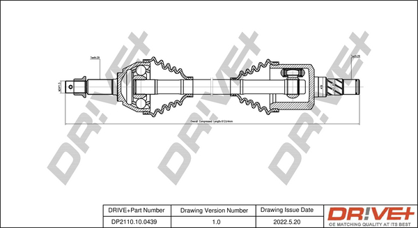 Drive Shaft - DP2110.10.0439 Dr!ve+