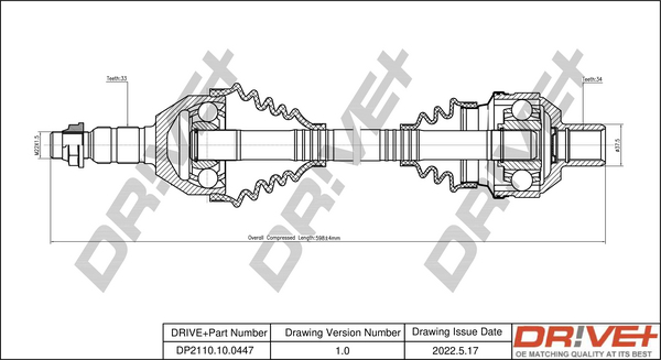 Drive Shaft - DP2110.10.0447 Dr!ve+