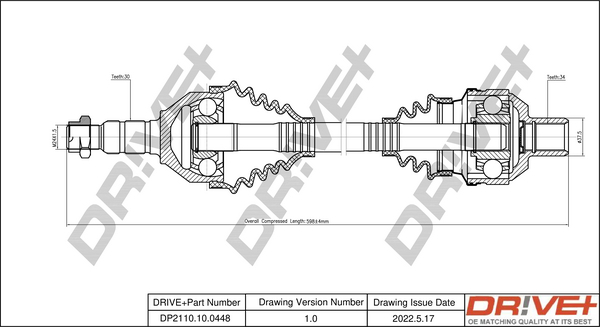 Drive Shaft - DP2110.10.0448 Dr!ve+