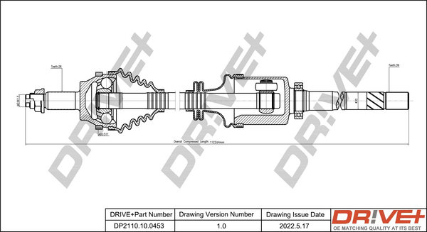 Drive Shaft - DP2110.10.0453 Dr!ve+