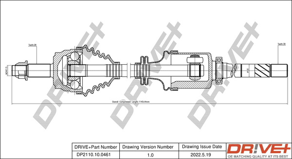 Drive Shaft - DP2110.10.0461 Dr!ve+