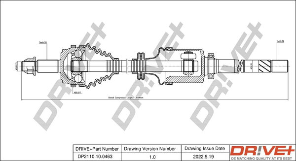Drive Shaft - DP2110.10.0463 Dr!ve+