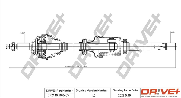 Albero motore/Semiasse - DP2110.10.0465 Dr!ve+