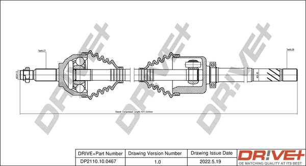Drive Shaft - DP2110.10.0467 Dr!ve+