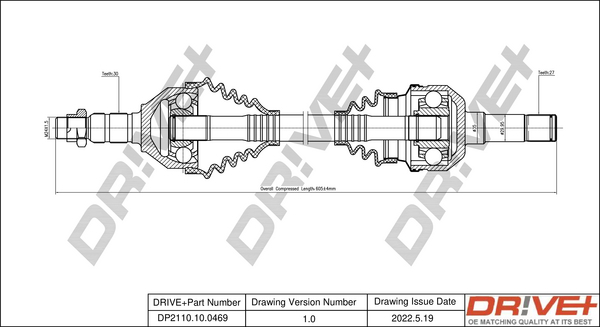 Drive Shaft - DP2110.10.0469 Dr!ve+