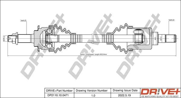 Drive Shaft - DP2110.10.0471 Dr!ve+
