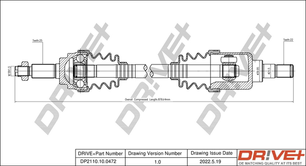 Albero motore/Semiasse - DP2110.10.0472 Dr!ve+