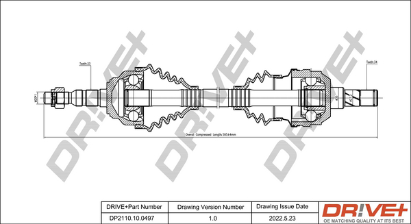 Drive Shaft - DP2110.10.0497 Dr!ve+
