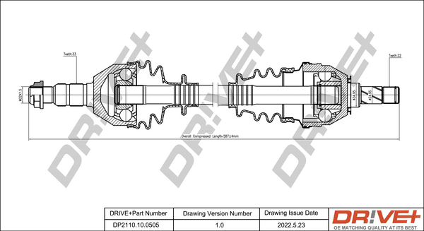 Drive Shaft - DP2110.10.0505 Dr!ve+