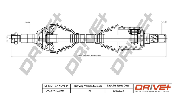 Albero motore/Semiasse - DP2110.10.0510 Dr!ve+