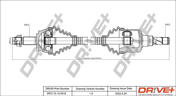 Albero motore/Semiasse - DP2110.10.0516 Dr!ve+