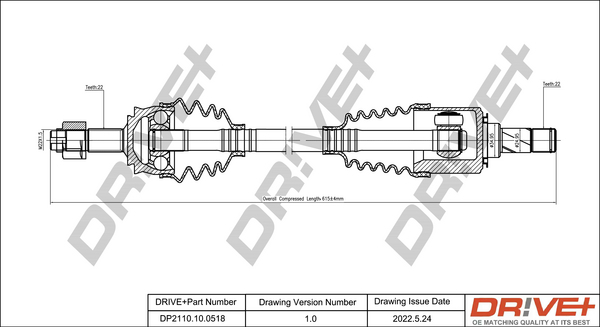 Drive Shaft - DP2110.10.0518 Dr!ve+