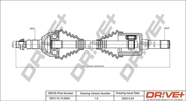 Drive Shaft - DP2110.10.0524 Dr!ve+