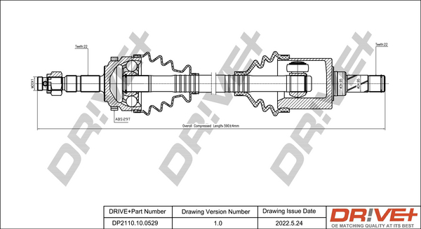 Albero motore/Semiasse - DP2110.10.0529 Dr!ve+