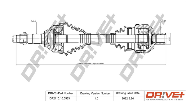 Albero motore/Semiasse - DP2110.10.0533 Dr!ve+