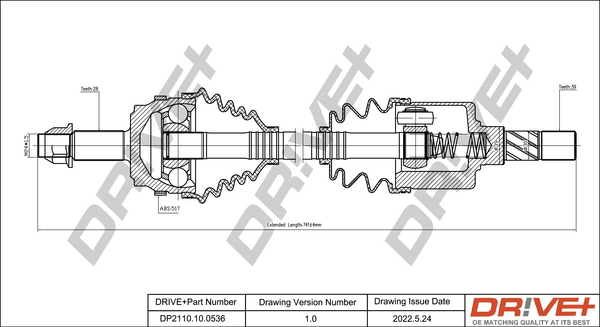 Drive Shaft - DP2110.10.0536 Dr!ve+
