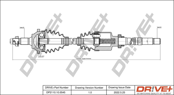 Drive Shaft - DP2110.10.0545 Dr!ve+