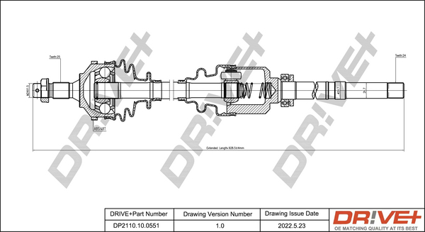 Drive Shaft - DP2110.10.0551 Dr!ve+