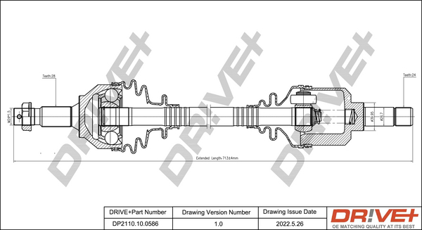 Albero motore/Semiasse - DP2110.10.0586 Dr!ve+