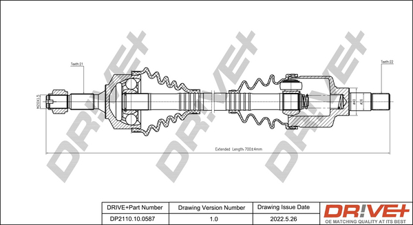 Drive Shaft - DP2110.10.0587 Dr!ve+