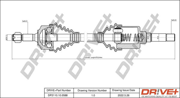 Drive Shaft - DP2110.10.0588 Dr!ve+