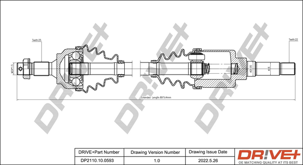 Drive Shaft - DP2110.10.0593 Dr!ve+