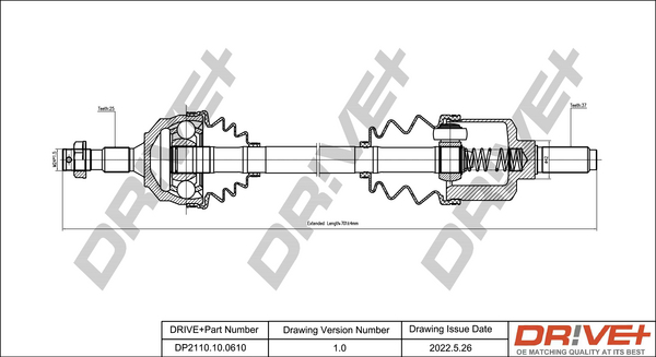 Drive Shaft - DP2110.10.0610 Dr!ve+