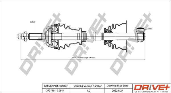 Albero motore/Semiasse - DP2110.10.0644 Dr!ve+