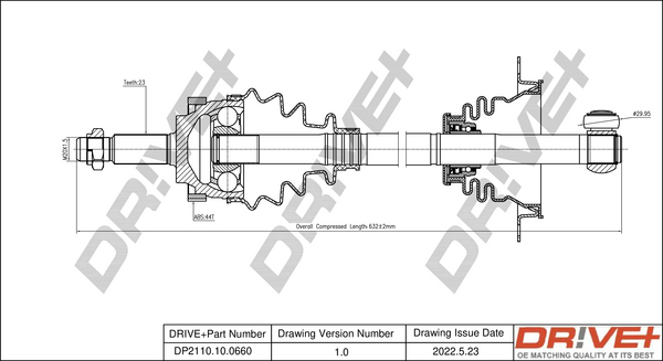 Albero motore/Semiasse - DP2110.10.0660 Dr!ve+