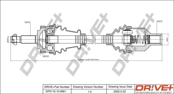 Drive Shaft - DP2110.10.0661 Dr!ve+