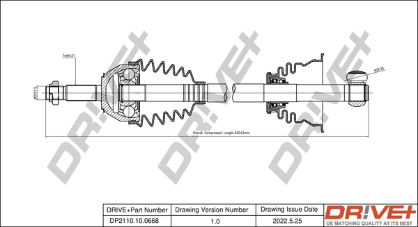 Drive Shaft - DP2110.10.0668 Dr!ve+