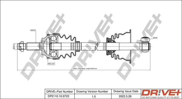 Drive Shaft - DP2110.10.0723 Dr!ve+
