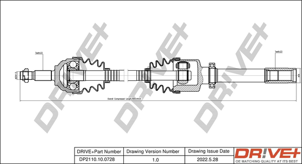 Drive Shaft - DP2110.10.0728 Dr!ve+