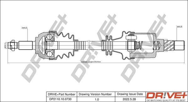 Drive Shaft - DP2110.10.0730 Dr!ve+
