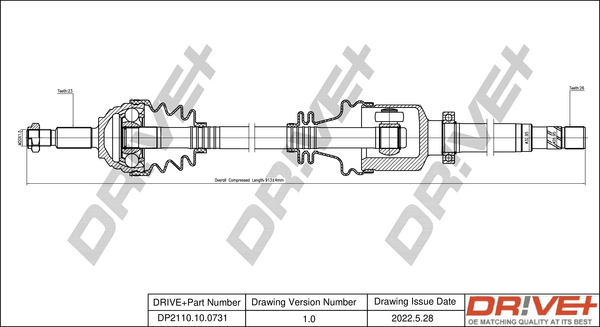 Albero motore/Semiasse - DP2110.10.0731 Dr!ve+