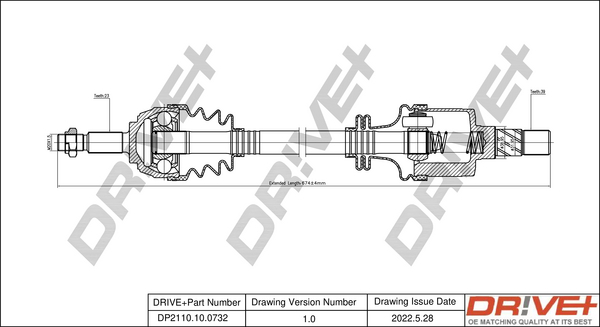 Drive Shaft - DP2110.10.0732 Dr!ve+
