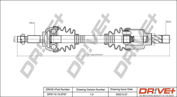 Drive Shaft - DP2110.10.0757 Dr!ve+