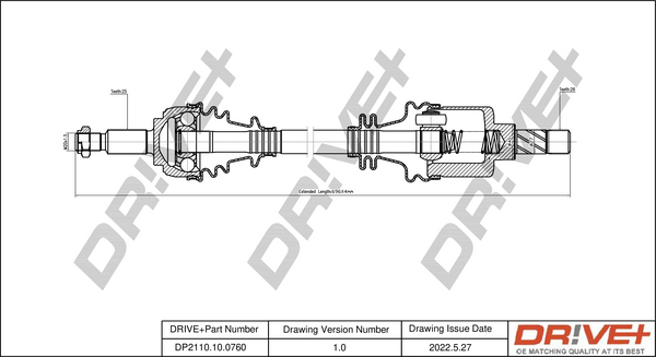 Albero motore/Semiasse - DP2110.10.0760 Dr!ve+