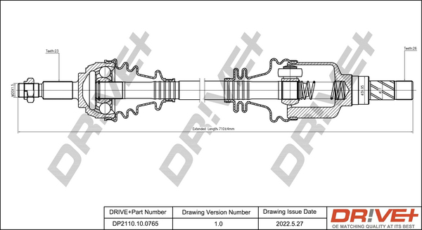 Drive Shaft - DP2110.10.0765 Dr!ve+