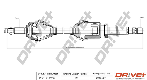 Drive Shaft - DP2110.10.0767 Dr!ve+