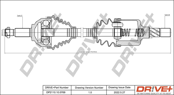 Drive Shaft - DP2110.10.0769 Dr!ve+