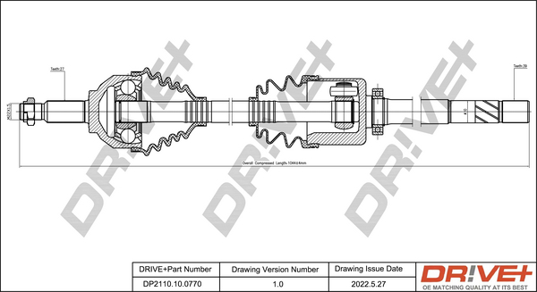 Drive Shaft - DP2110.10.0770 Dr!ve+