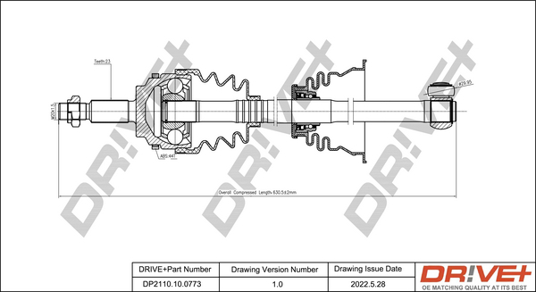 Albero motore/Semiasse - DP2110.10.0773 Dr!ve+