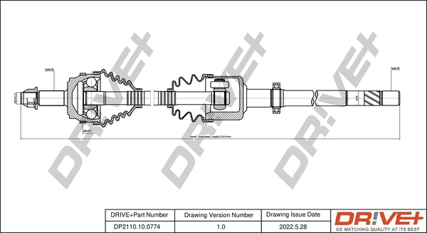 Drive Shaft - DP2110.10.0774 Dr!ve+
