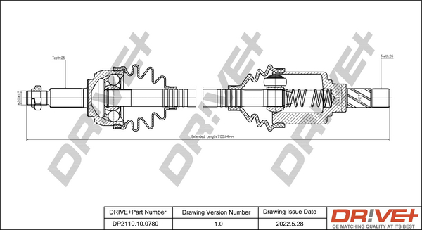 Drive Shaft - DP2110.10.0780 Dr!ve+
