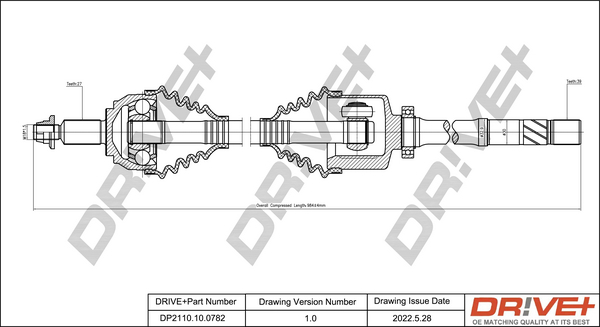 Albero motore/Semiasse - DP2110.10.0782 Dr!ve+